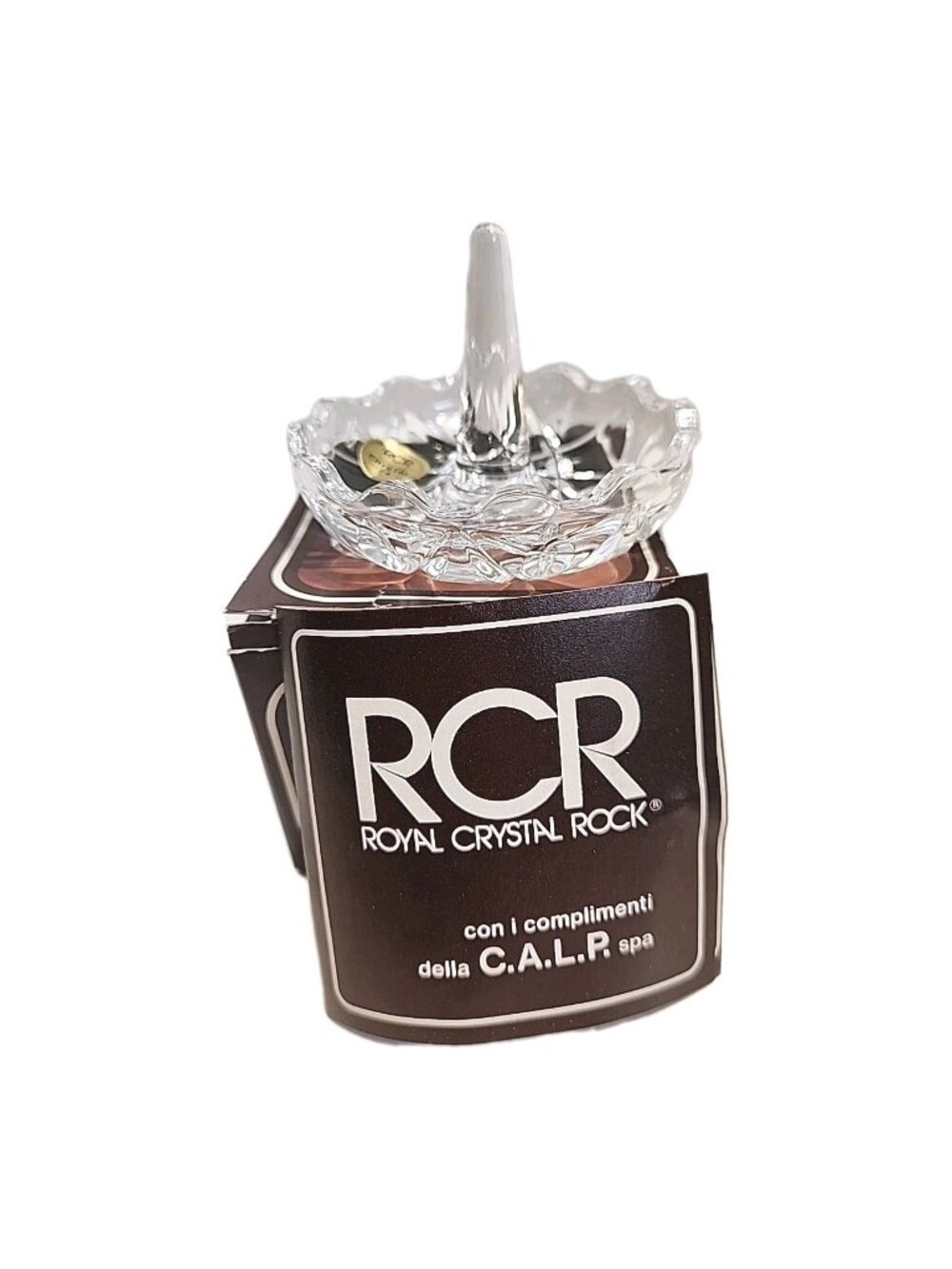 RCR Italian Lead Crystal Ring Holder Royal Crystal Rock Vintage 24% Pbo New